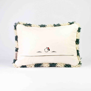 Back view of checkered Moroccan Throw Pillow