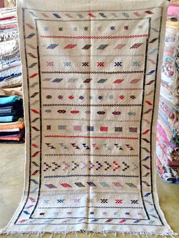 Colourful Kilim Rug that used for our customized Fluffikon wool dog beds / cats beds.