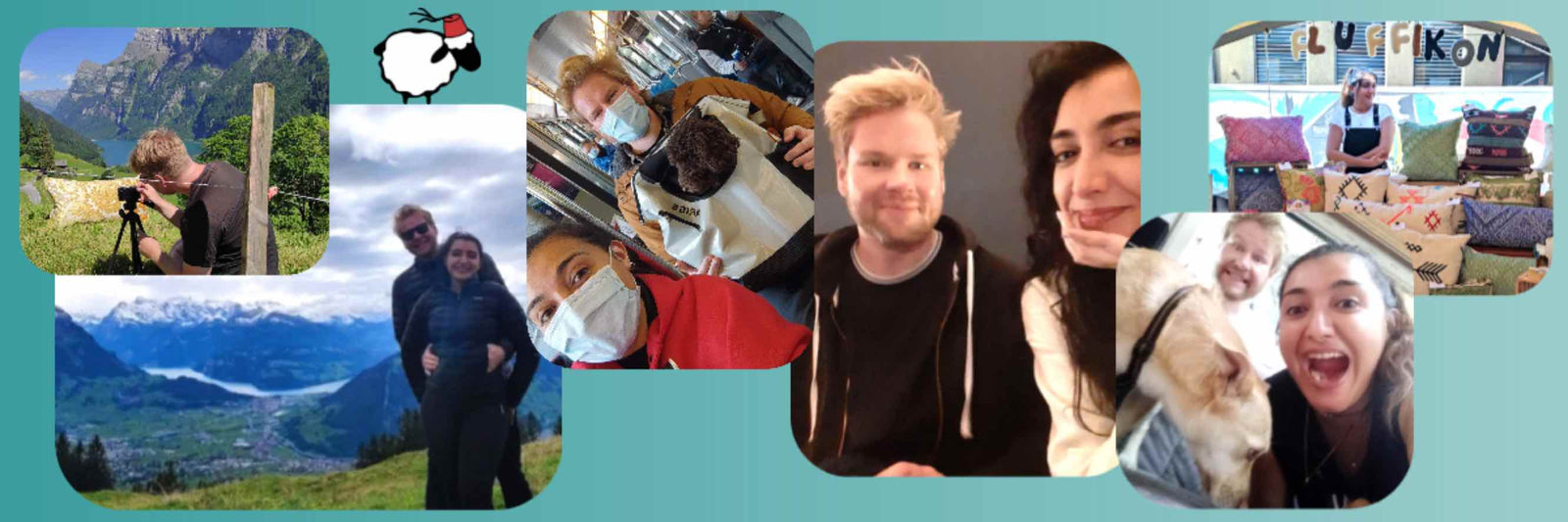 Multiple pictures of the Fluffikon founders.