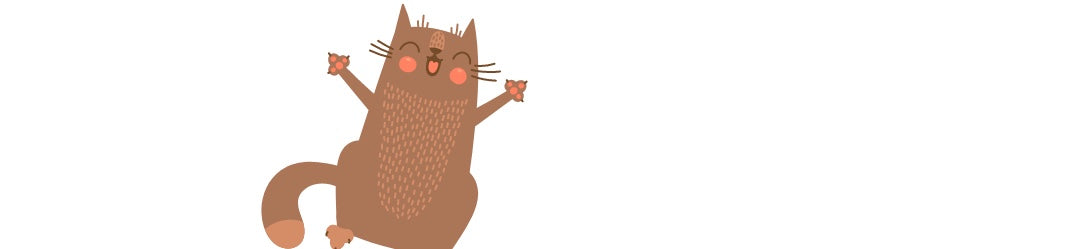 A happy brown comic cat.