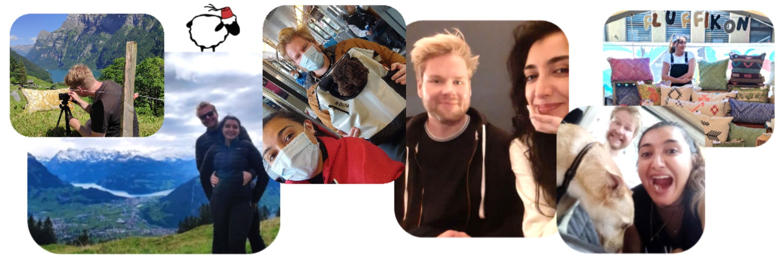 Multiple pictures of the Fluffikon founder Oli & Jii