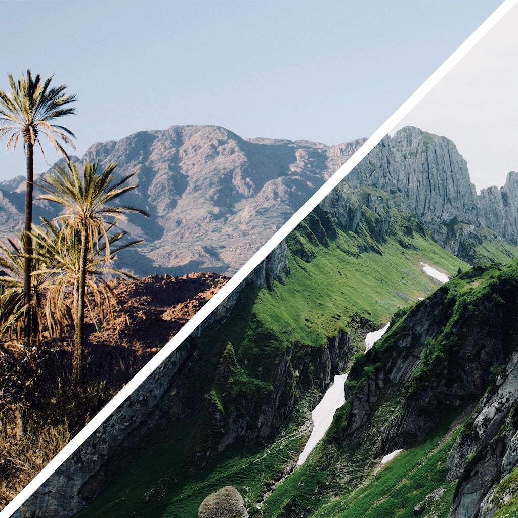 Divided into two parts showing Morocco and Switzerland.