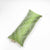 Fluffikon silk lumbar pillow made from green moroccan fabric. The throw pillow is shown from the back. Size: 35x70 cm