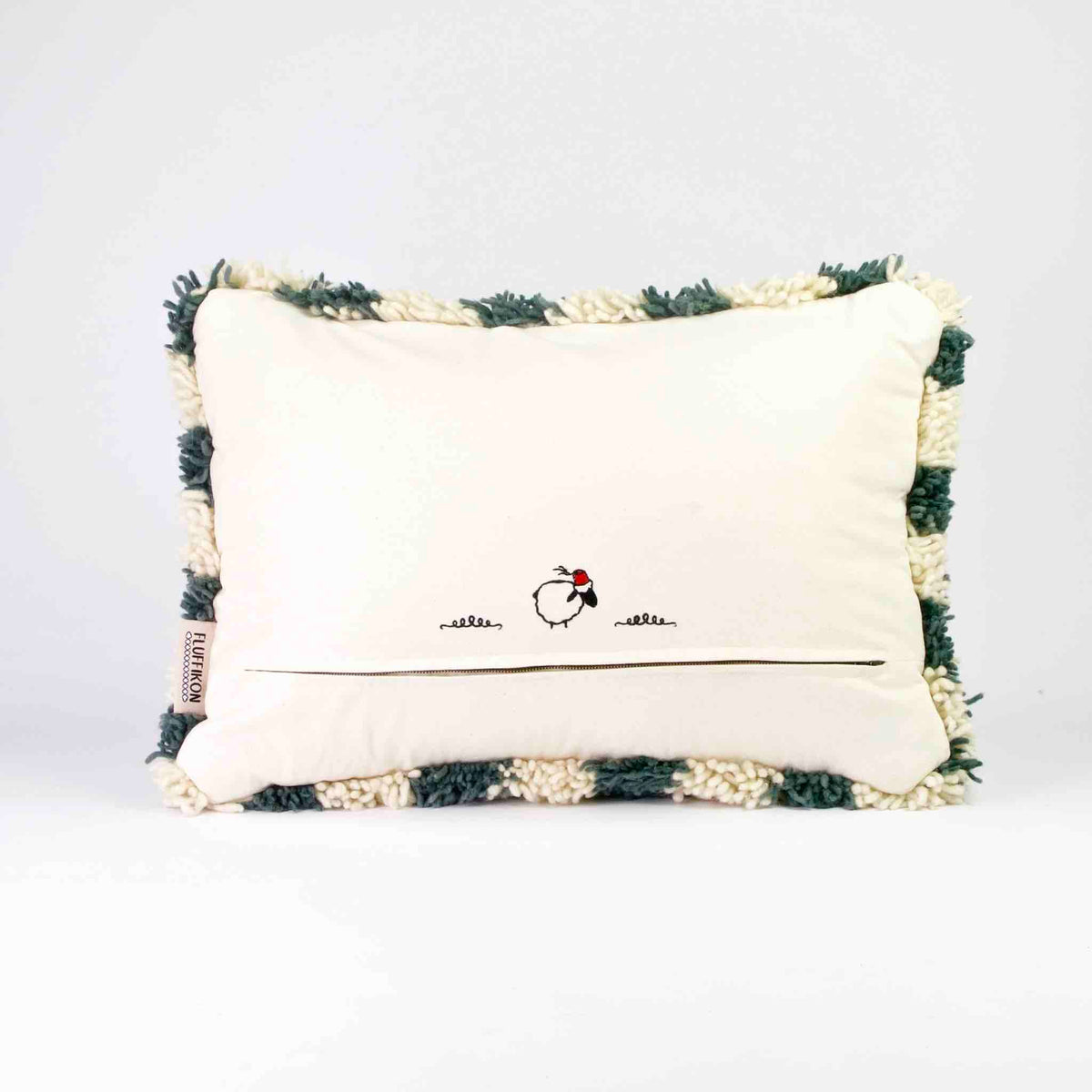 Back view of checkered Moroccan Throw Pillow