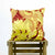 Yellow red sofa pillow with velvet material. Same material as the matching Fluffikon dog bed.