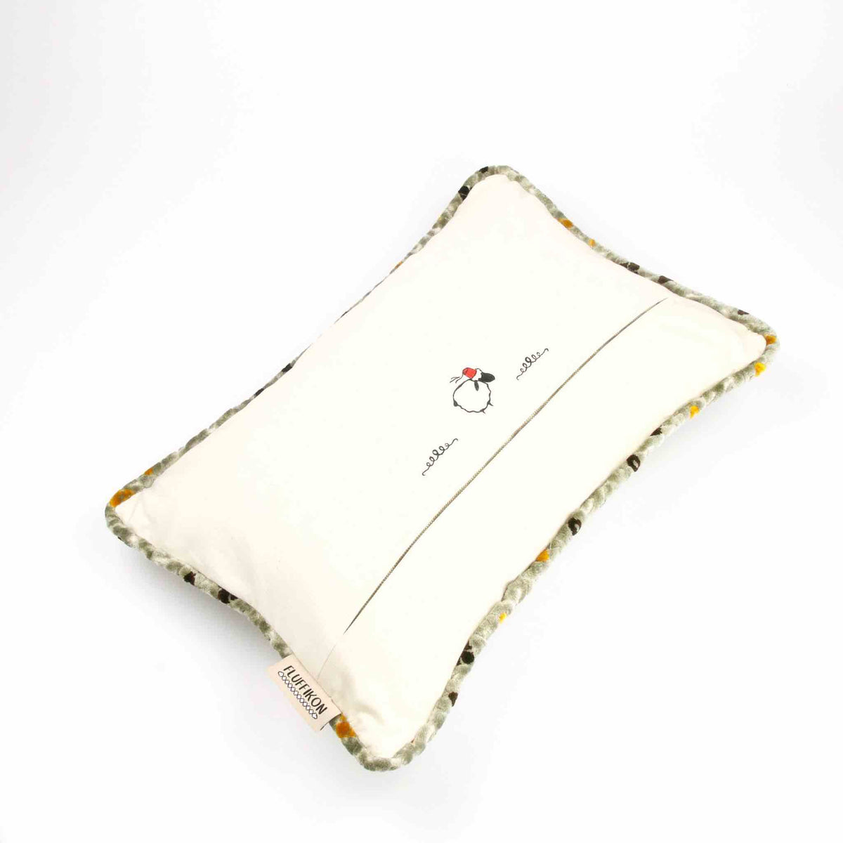 Big decorative pillow made from velvet. It has with piped edges.