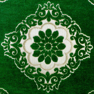 Green Velvet Throw Pillow details of fabric