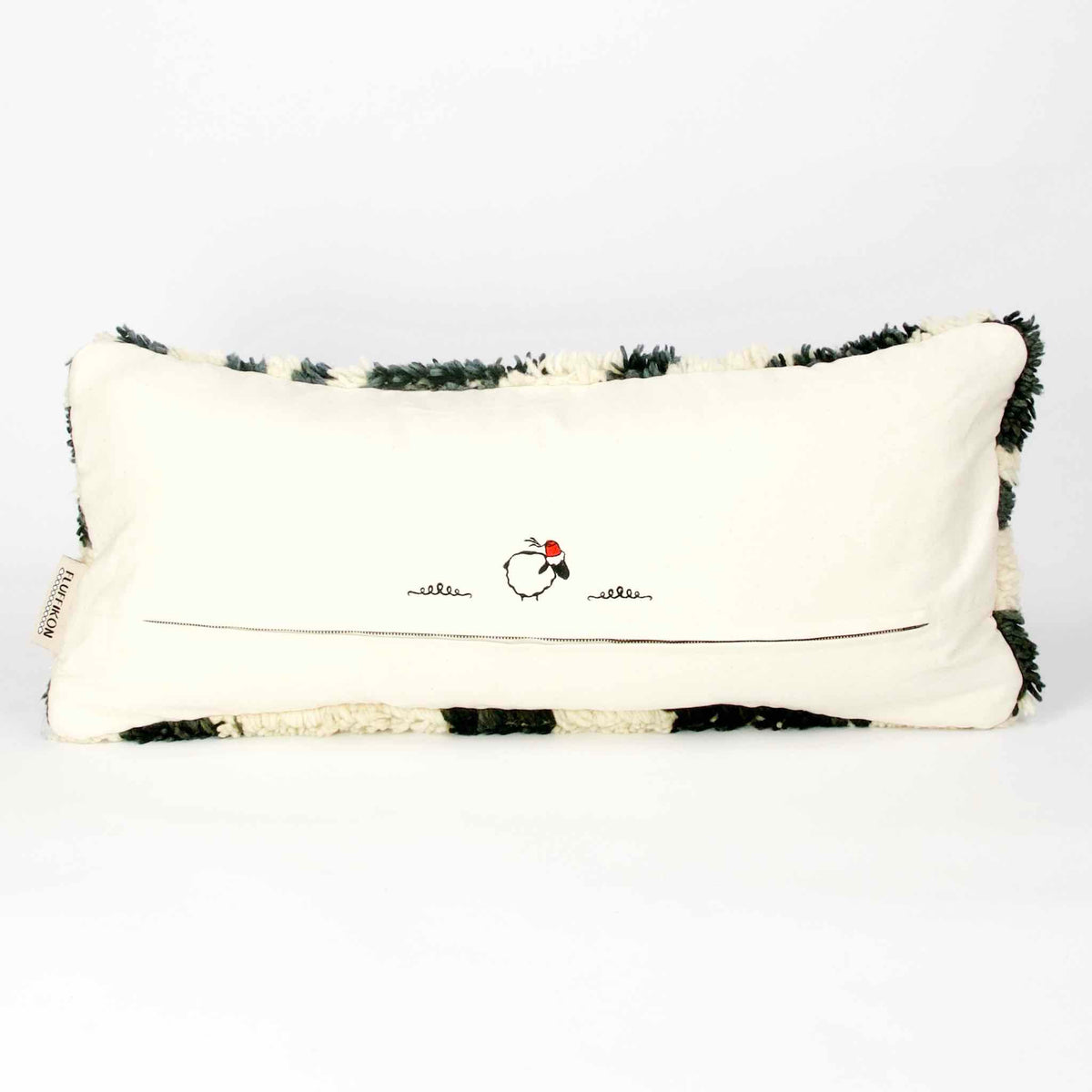 Back view on vintage rug pillow.