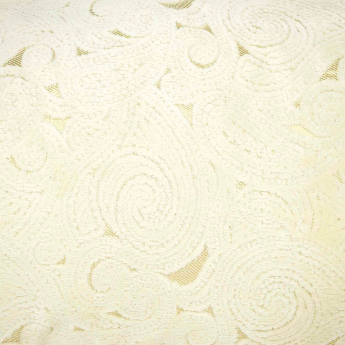 Zoom on beige velvet fabric of a Fluffikon oversized lumbar pillow.